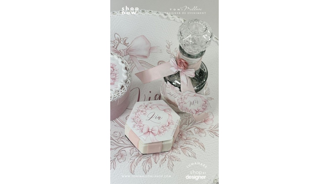 Trusou botez Pink Bows alb murdar, roz pudră și burgundy 10